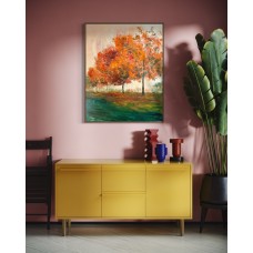 Landscape "Breath of Autumn", original, oil painting on canvas, size 75*95cm, artist Marina Stognieva